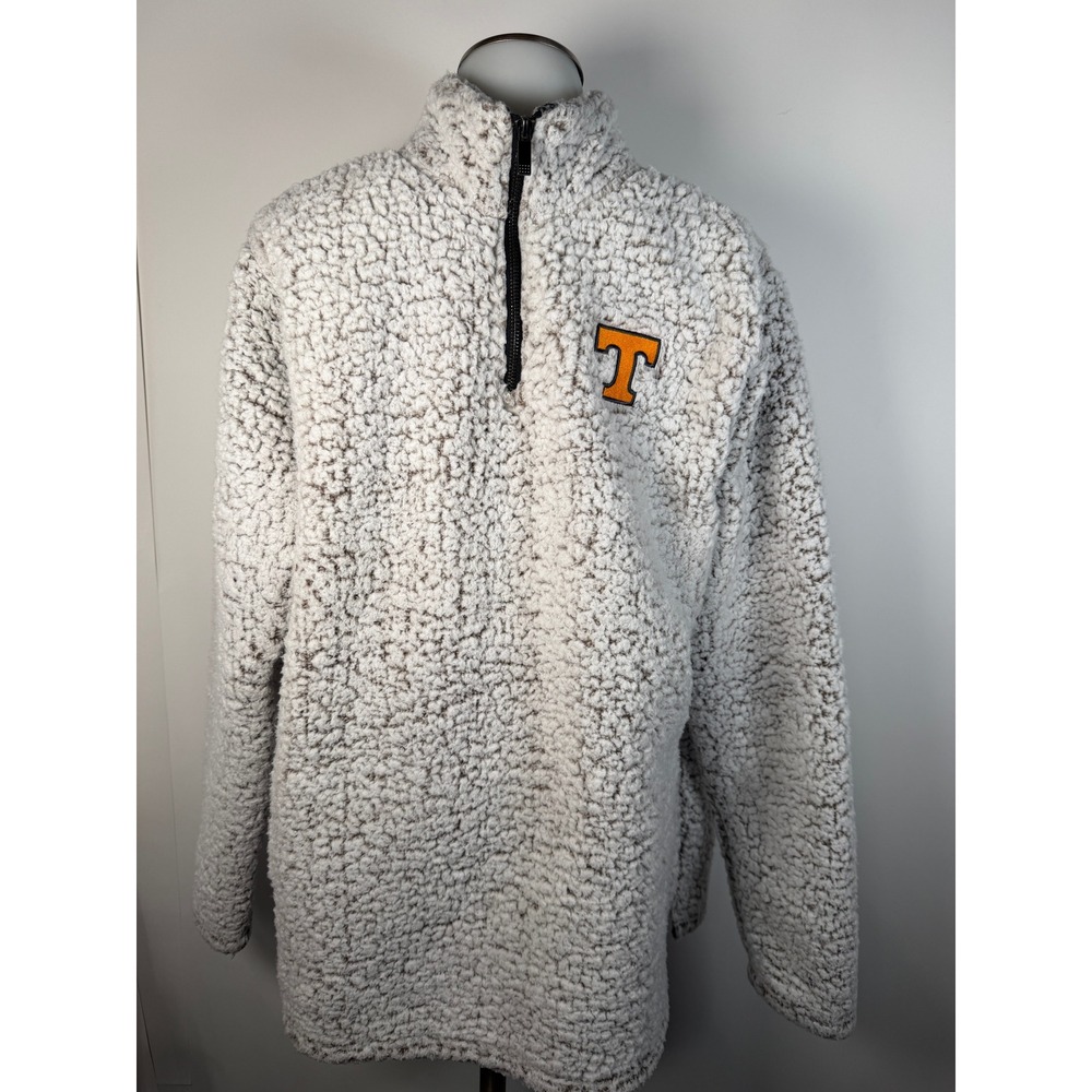 J. America Tennessee Volunteers Sherpa Fleece Quarter Zip Pullover Grey XL